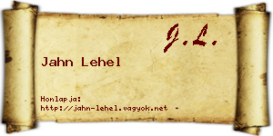 Jahn Lehel névjegykártya